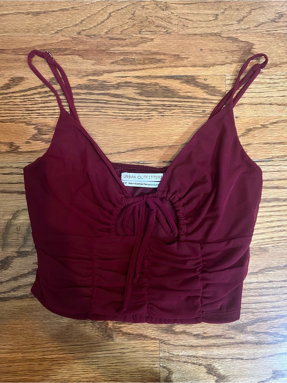 Urban Outfitters Burgundy Ruched Tie-Front Camisole